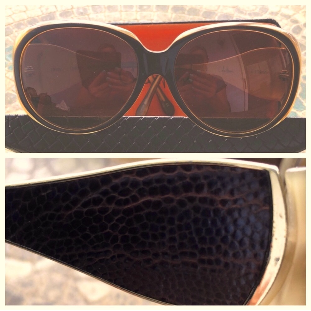 COLE HAAN L.130mm Brown Horn sunglasses